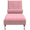 vidaXL Massage-Chaiselongue mit Nackenrolle Rosa Samt