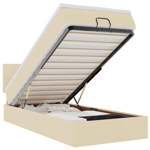 vidaXL Ottomane Bett mit Matratze & LEDs Creme 90x200 cm Stoff
