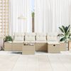 vidaXL Gartensofa-set mit Kissen 6 pcs Beige Poly-Rattan