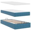 vidaXL Ottoman-Bett mit Matratze & LEDs Dunkelblau 90x190 cm Samt