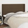 vidaXL Kopfteil mit Ohren Dunkelbraun 203x16x118/128 cm Stoff