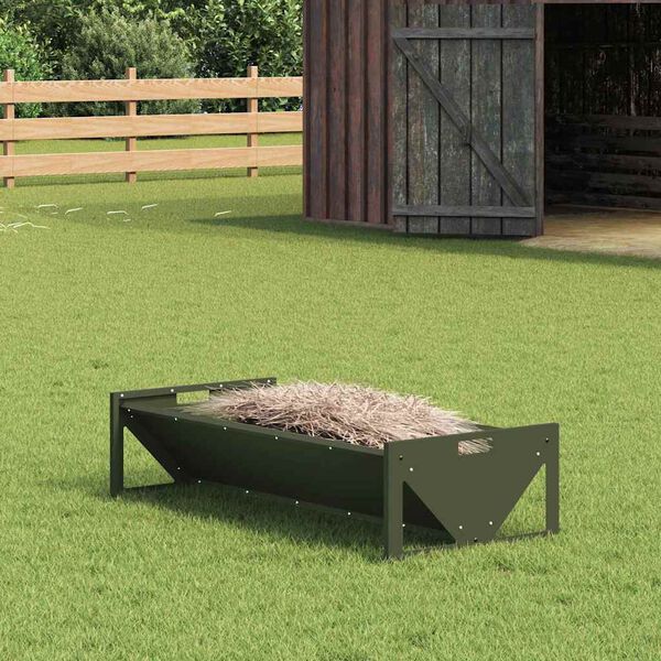vidaXL Futtertr&ouml;ge f&uuml;r Nutztiere Olive Gr&uuml;n 108 x 50 x 28 cm