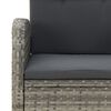 vidaXL 9-tlg. Garten-Essgruppe mit Kissen Grau Poly Rattan