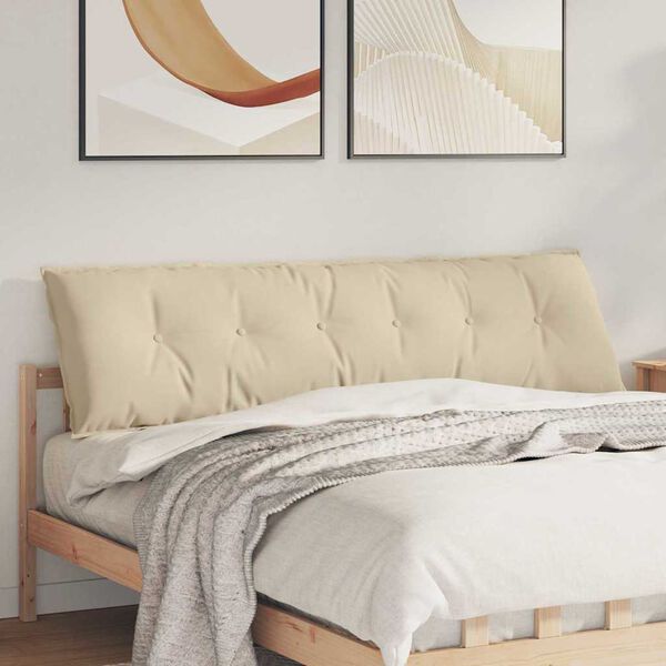 vidaXL R&uuml;ckenkissen Creme 180 x 50 cm Mikrofaserstoff