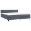 vidaXL Boxspringbett mit Matratze & LED Dunkelgrau 180x210 cm Samt