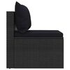 vidaXL 4-tlg. Garten-Sofagarnitur mit Kissen Schwarz Poly Rattan