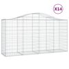 vidaXL Gabionen mit Hochbogen 14 Stk 200x50x100/120cm Verzinktes Eisen