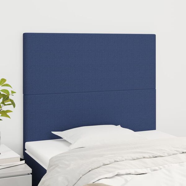 vidaXL Kopfteil Blau 100 x 5 x 118/128 cm Stoff