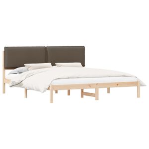 vidaXL Bettgestell mit gepolstertem Kopfteil Taupe 180 x 200 cm