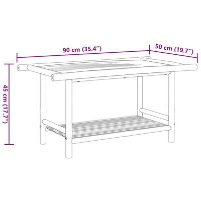 vidaXL Couchtisch 90x50x45 cm Bambus