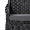 vidaXL Gartenst&uuml;hle 2 Stk. mit Teetisch Poly Rattan Schwarz