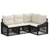 vidaXL Gartensofa-set 4 Stk. Schwarz Poly-Rattan