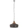 vidaXL H&auml;ngelampe Industrie-Stil Grau Eisen & Massivholz 35 cm E27