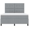 vidaXL Boxspringbett mit Matratze Hellgrau 140 x 200 cm Stoff