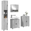 vidaXL Badezimmerm&ouml;bel-Set 4 pcs Graues Sonoma Holzwerkstoff & Metall