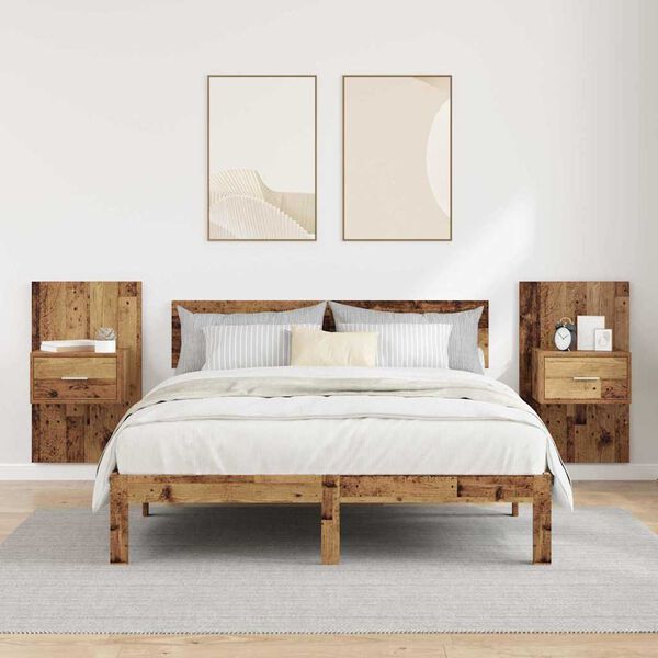vidaXL Nachttisch 2 pcs Altholz 50 x 32,5 x 80cm Holzwerkstoff