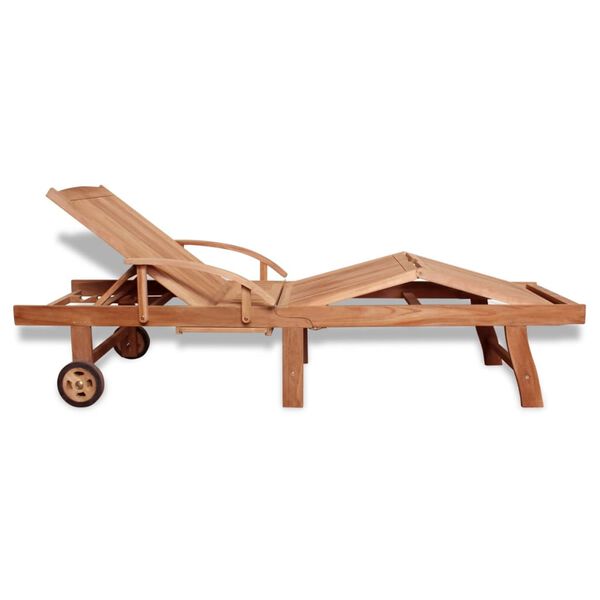 vidaXL Sonnenliege Massivholz Teak