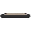 vidaXL Bettgestell mit LED Schwarz 180x200 cm Holzwerkstoff