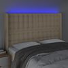 vidaXL LED Kopfteil Creme 147x16x118/128 cm Stoff