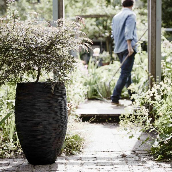 Capi Vase Nature Rib Elegant Deluxe 45x72 cm Schwarz