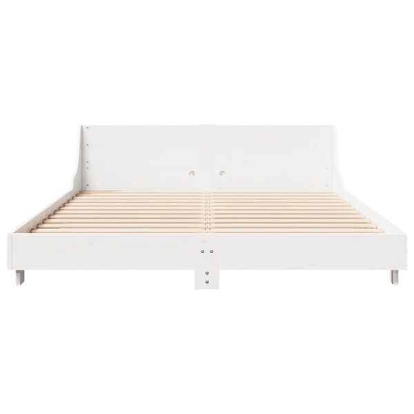 vidaXL Massivholzbett ohne Matratze Wei&szlig; 150x200 cm Kiefernholz