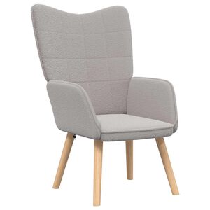vidaXL Sessel Hellgrau 62 x 67 x 95,5 cm Sherpa-Stoff