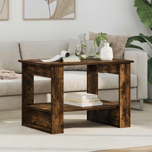 vidaXL Couchtisch Ger&auml;ucherte Eiche 72 x 50 x 50 cm Holzwerkstoff