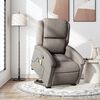 vidaXL Massagesessel mit Aufstehhilfe Taupe Stoff