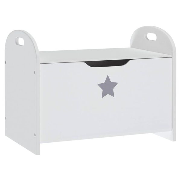 vidaXL Kinderbank mit Stauraum Wei&szlig; 62x40x46,5 cm MDF