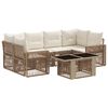vidaXL Gartensofa-set 7 stk. Beige und Cremewei&szlig; Poly-Rattan