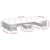 vidaXL 11-tlg. Garten-Sofagarnitur mit Kissen Beige Poly Rattan