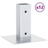 vidaXL Pfostentr&auml;ger Quadratisch 12 Stk. Silber 51x51mm Stahl Verzinkt