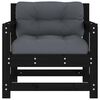 vidaXL Gartenst&uuml;hle mit Kissen 2 Stk. Schwarz Massivholz Kiefer