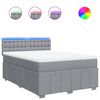 vidaXL Boxspringbett mit Matratze Hellgrau 140x190 cm Stoff