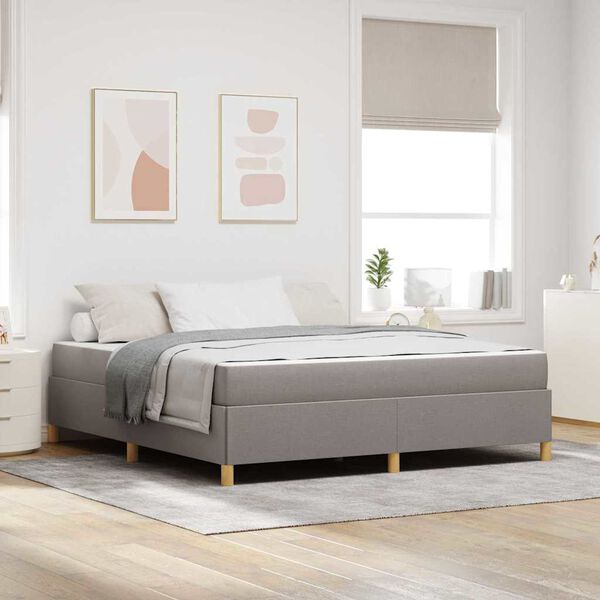 vidaXL Bettrahmen mit Matratze Taupe 180 x 200 cm Stoff