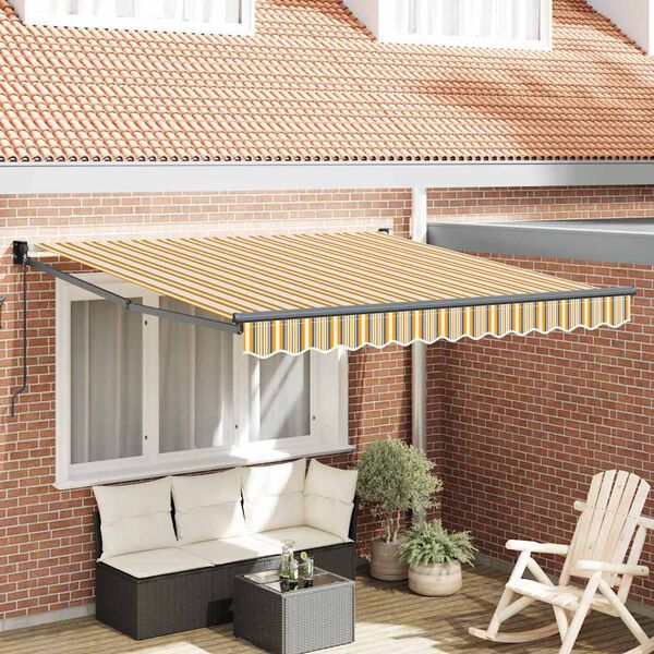 vidaXL Einziehbare Markise Mehrfarbig 350 x 250 cm