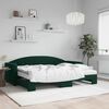 vidaXL Tagesbett Ausziehbar mit Matratzen Dunkelgr&uuml;n 80x200 cm Samt
