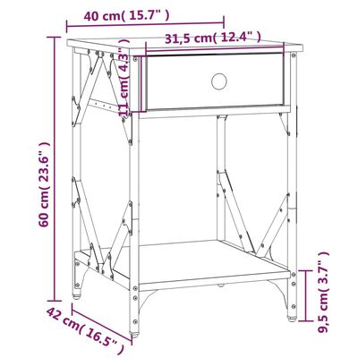 vidaXL Nachttische 2 Stk. Braun Eichen-Optik 40x42x60 cm Holzwerkstoff