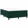 vidaXL Boxspringbett mit Matratze Dunkelgr&uuml;n 140x200 cm Samt