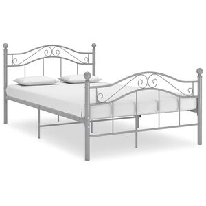 vidaXL Bett Grau Metall 120x200 cm