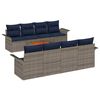 vidaXL Gartensofa-set mit Kissen 9 pcs Grau Poly-Rattan
