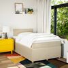 vidaXL Boxspringbett mit Matratze Creme 120x190 cm Stoff