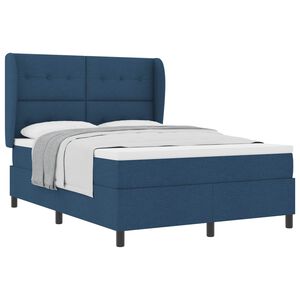 vidaXL Boxspringbett mit Kopfteil Blau 160 x 200 cm Stoff