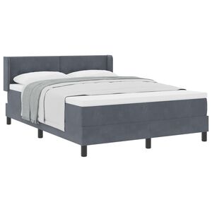 vidaXL Boxspringbett mit Kopfteil Dunkelgrau 200 x 140 cm Samt