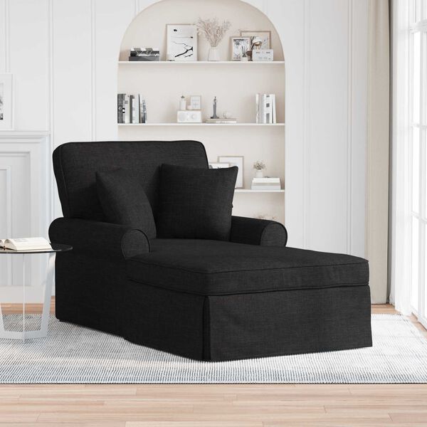 vidaXL Chaise Lounge mit Rock Schwarz 91 x 157 x 91 cm Stoff