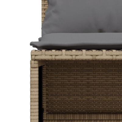 vidaXL 4-tlg. Garten-Sofagarnitur mit Kissen Beige Poly Rattan