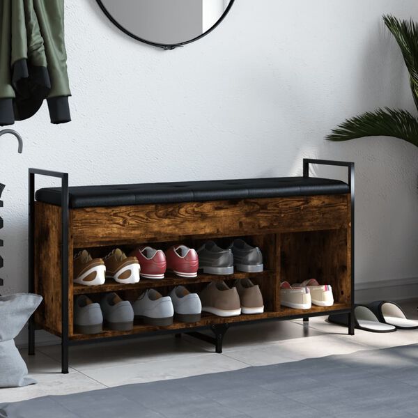 vidaXL Schuhbank R&auml;uchereiche 105,5x32x57,5 cm Holzwerkstoff