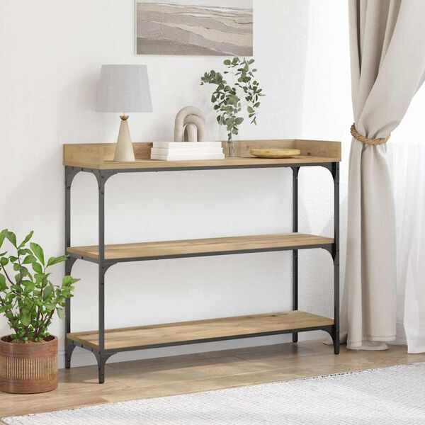 vidaXL Konsolentisch mit Regal Artisan-Eiche 100 x 30 x 80 cm