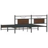 vidaXL Metallbett ohne Matratze Braun Eichen-Optik 180x200 cm