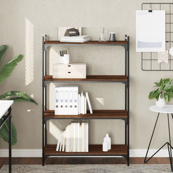 vidaXL B&uuml;cherregal 4 B&ouml;den Braun Eiche-Optik 80x30x120cm Holzwerkstoff